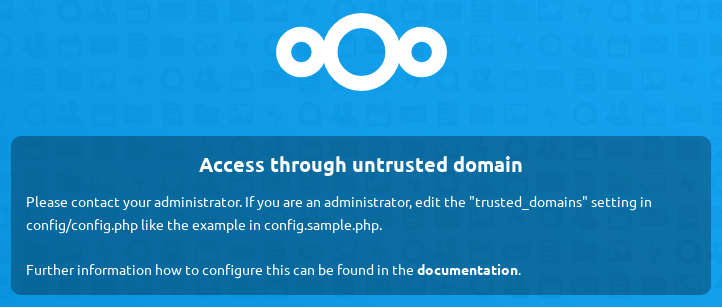 Error message when URL is not whitelisted